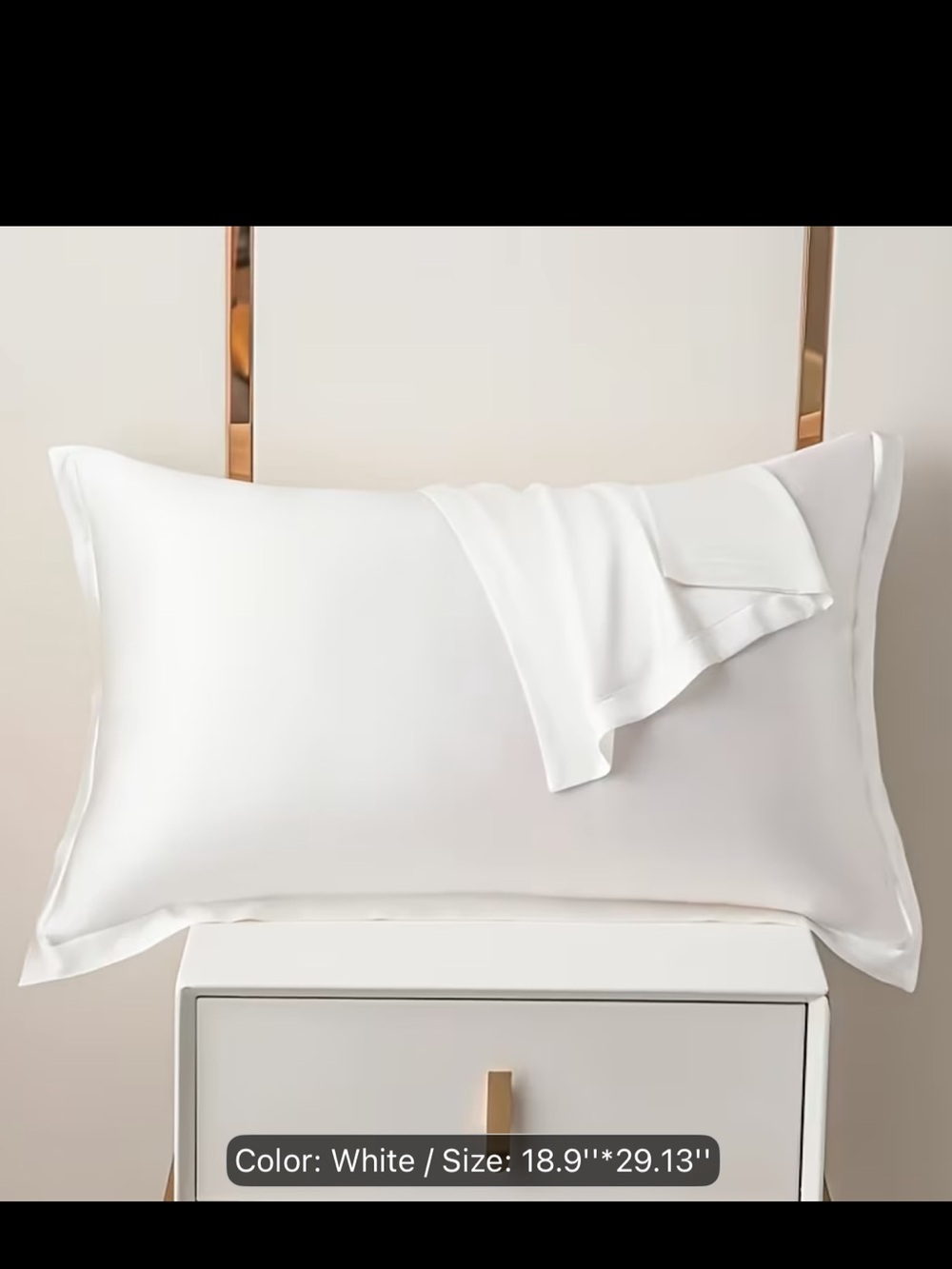 Set Of 2 White Pillow Cases 100% Silk NEW. In great new condition. Z42